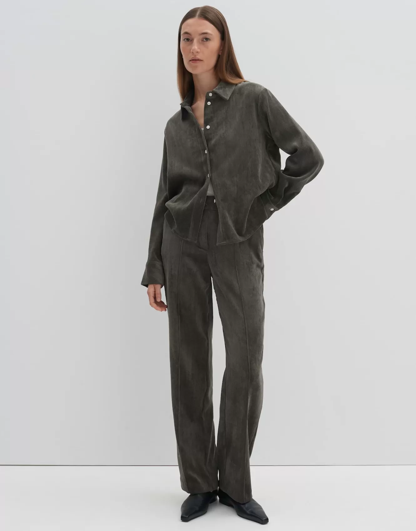 OPUS Cordbluse Zortney Detail Grün Online Bestellen^Damen Blusen