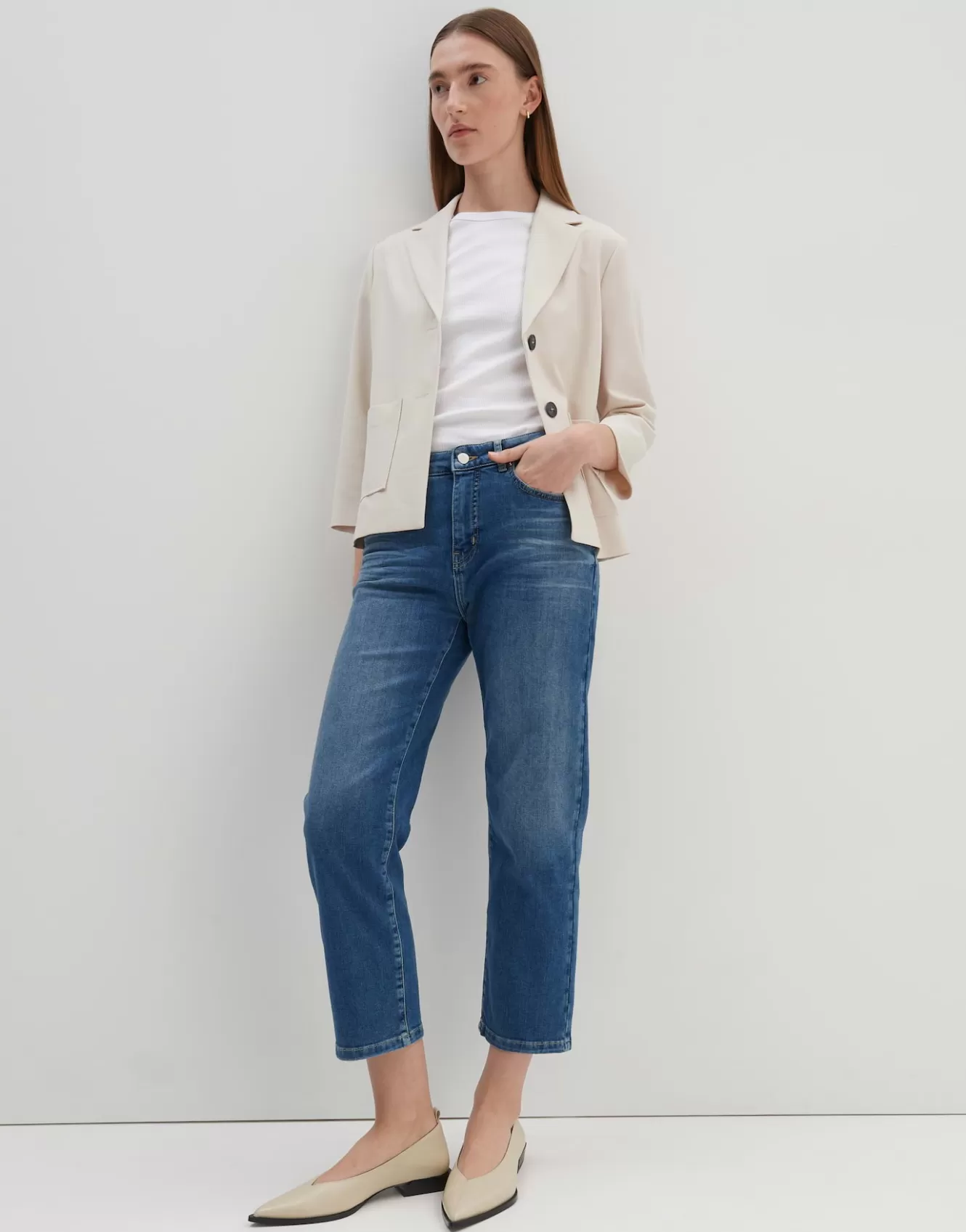 OPUS Cropped Relaxed Jeans Corah Blau Online Bestellen^Damen Jeans