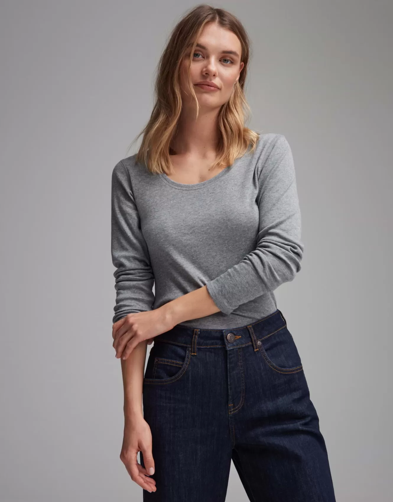 OPUS Langarmshirt Sorana Grau Online Bestellen^Damen Basics | Shirts