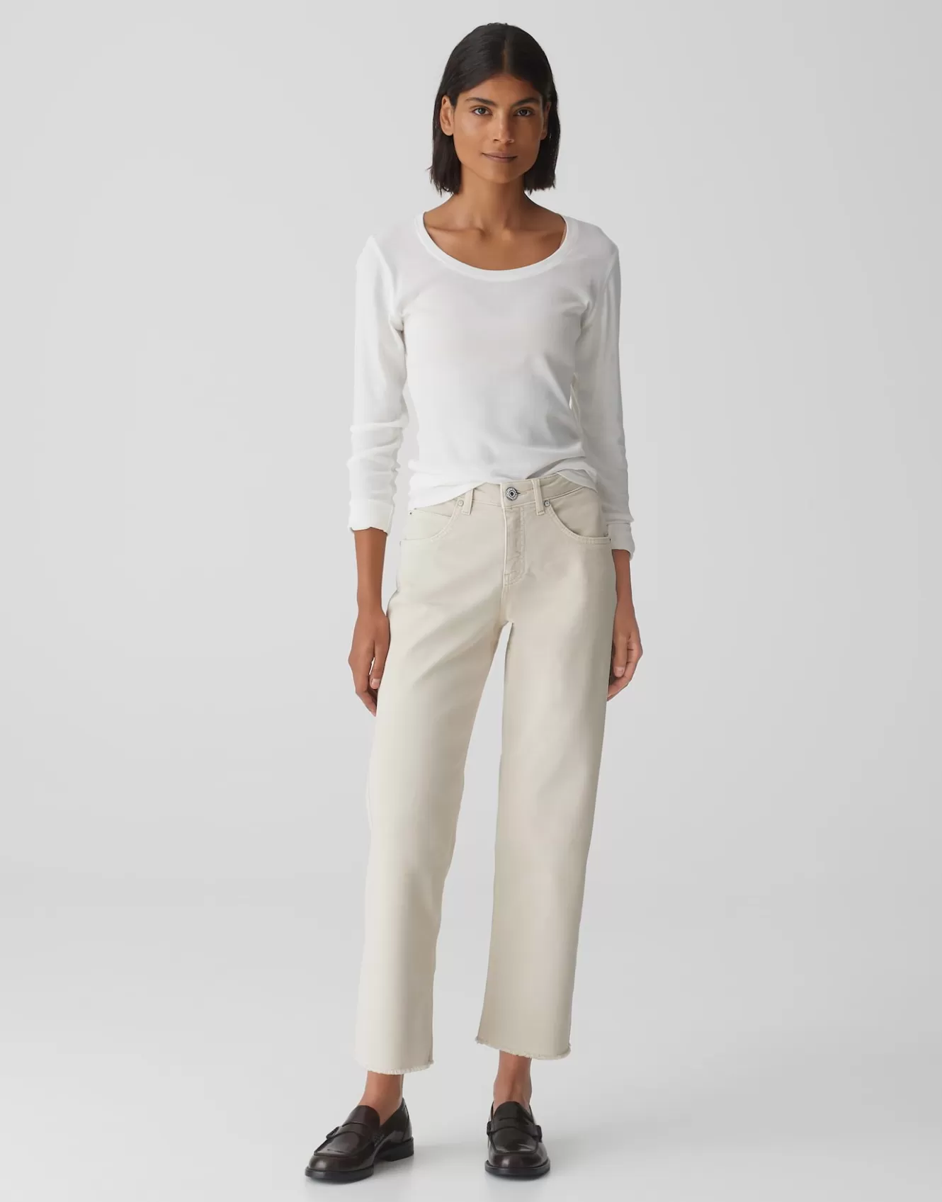OPUS Wide Cropped Jeans Momito Color Beige Online Bestellen^Damen Jeans