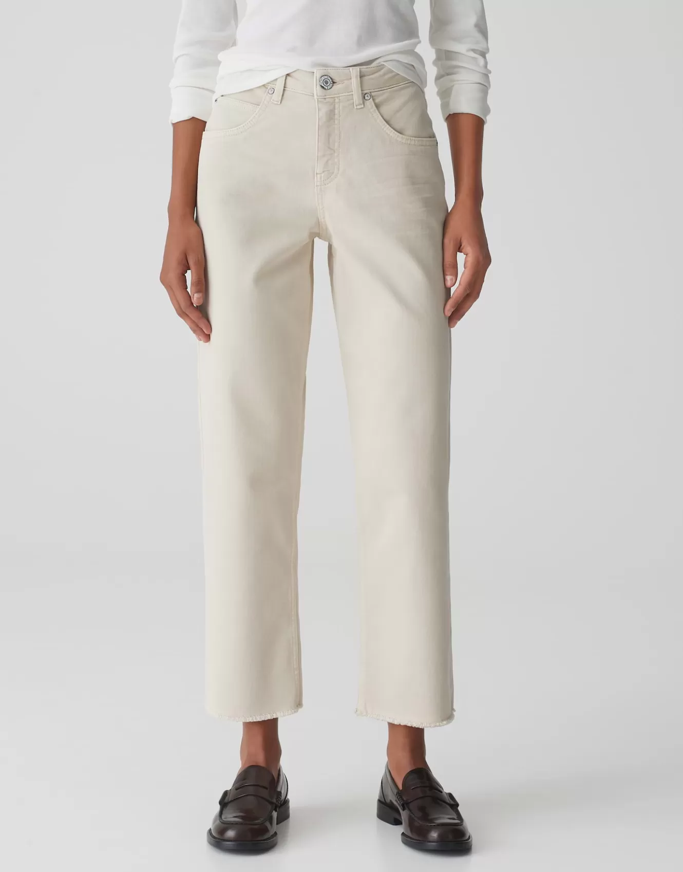 OPUS Wide Cropped Jeans Momito Color Beige Online Bestellen^Damen Jeans